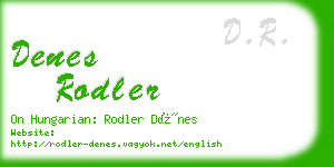 denes rodler business card